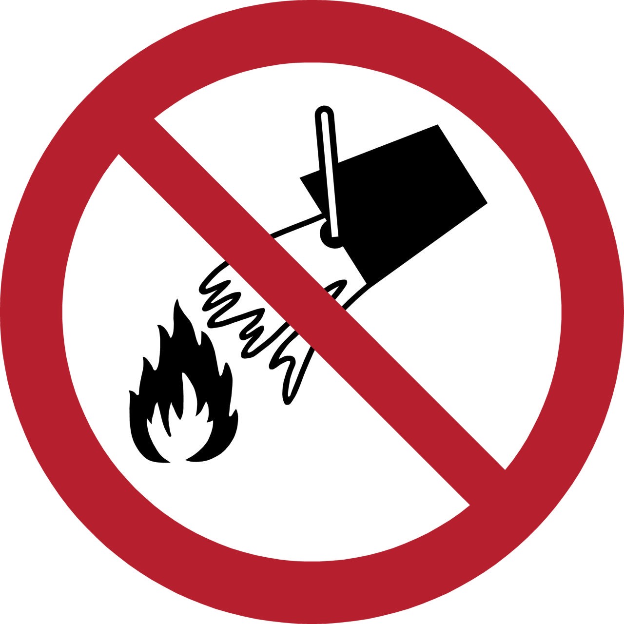 Safety Sign Do Not Extinguish with Water, 100 mm