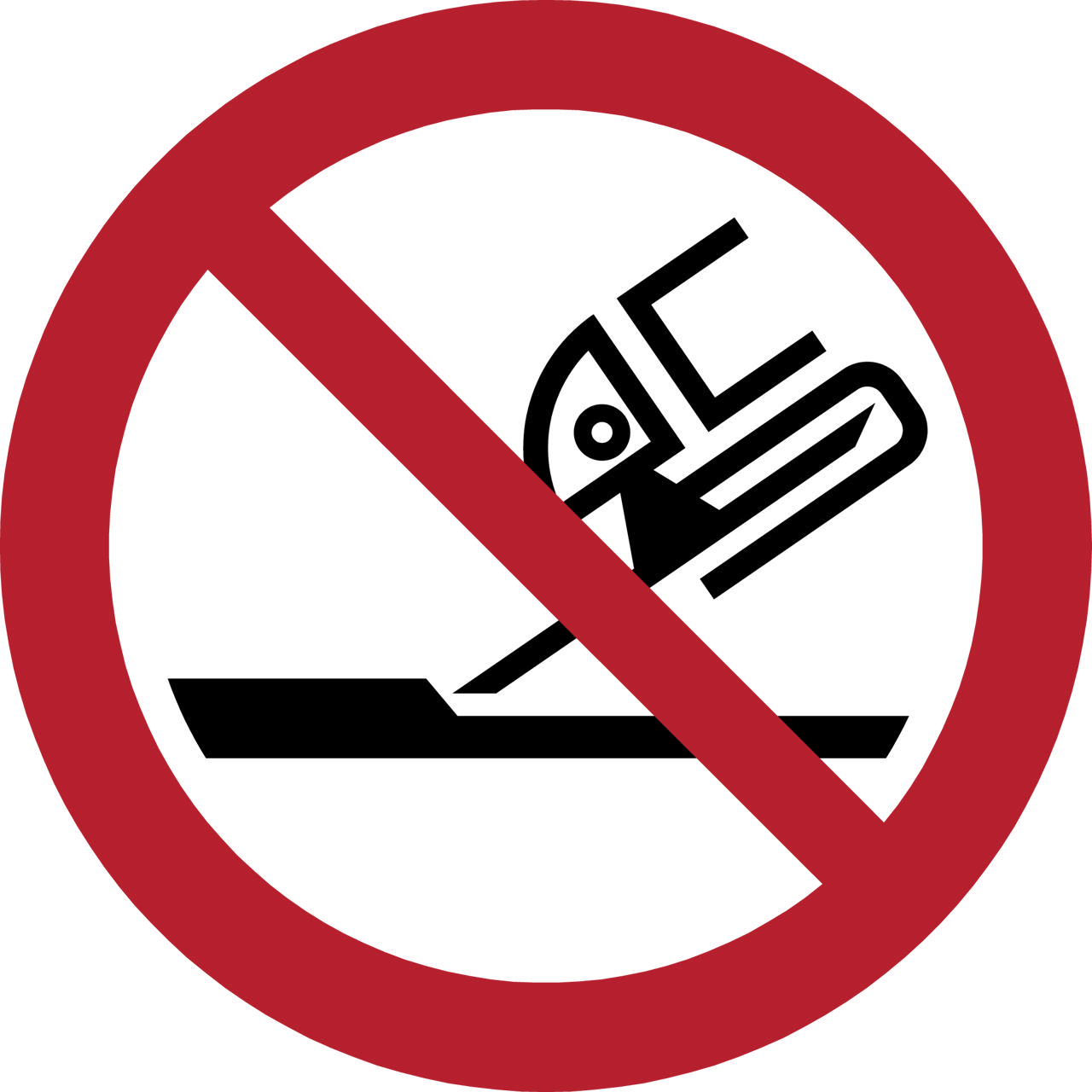 Turvallisuusmerkki Ei kasvojen hiontaan, 100 mm