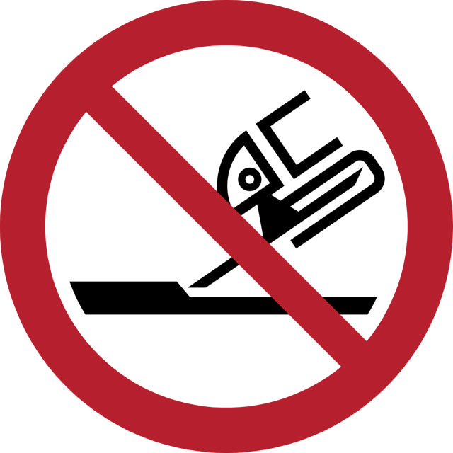 Turvallisuusmerkki Ei kasvojen hiontaan, 100 mm