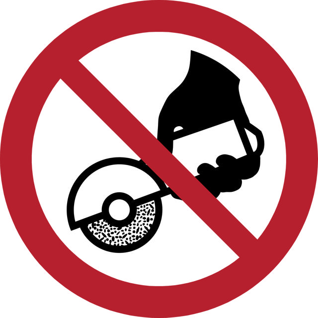 Turvallisuusmerkki Älä käytä käsikäyttöisen hiomakoneen kanssa, 300 mm