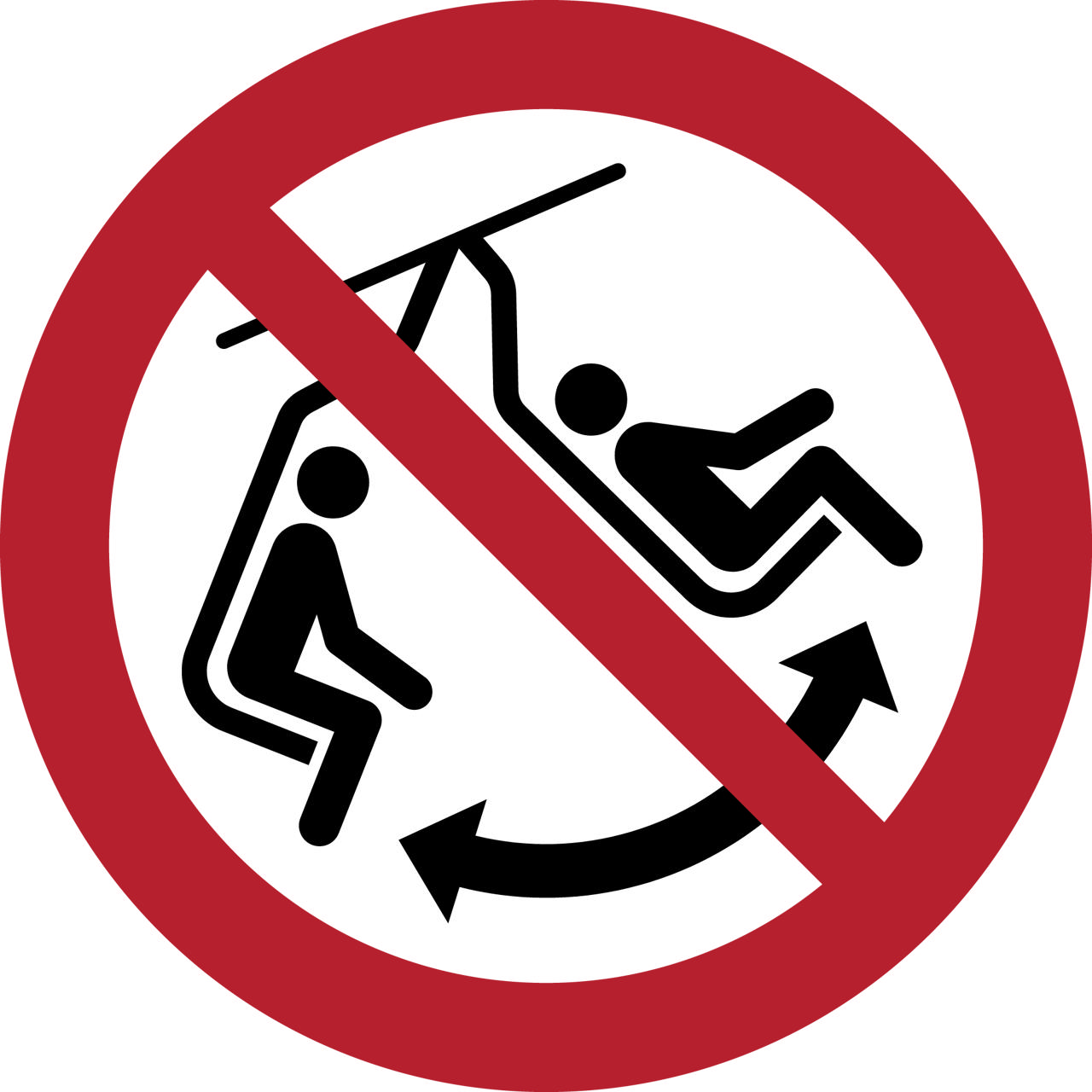 Safety Sign Do Not Swing the Chair, 100 mm