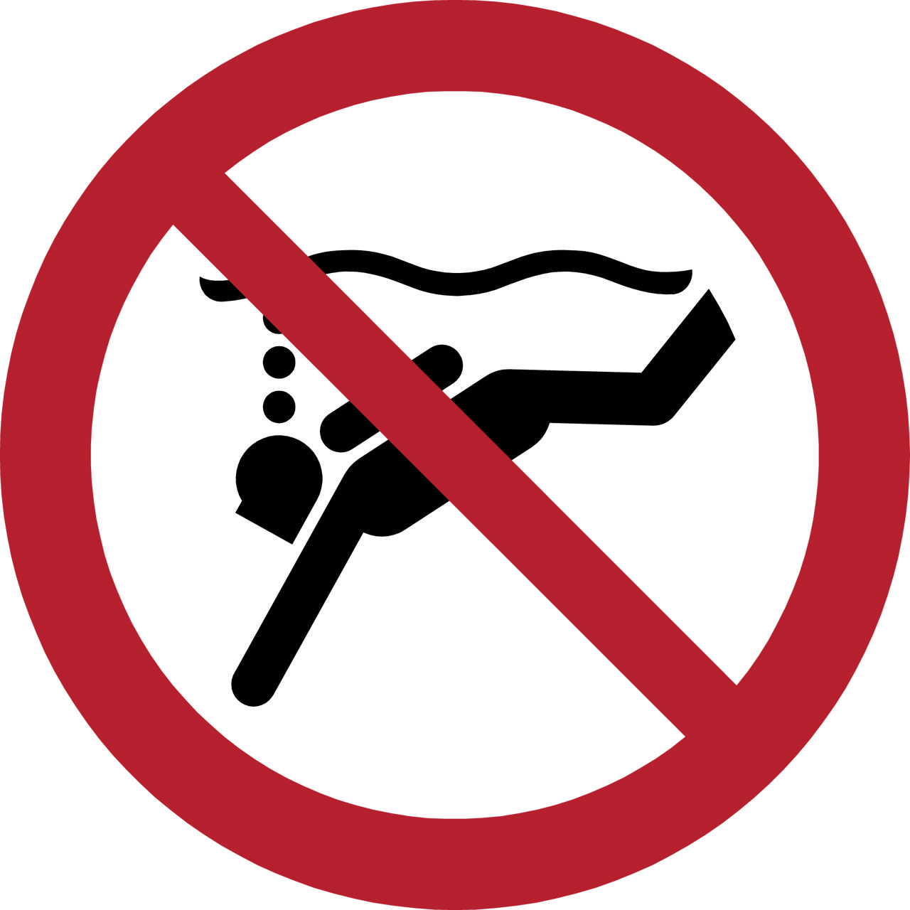 Turvallisuusmerkki Ei sukellusta veden alle, 300 mm