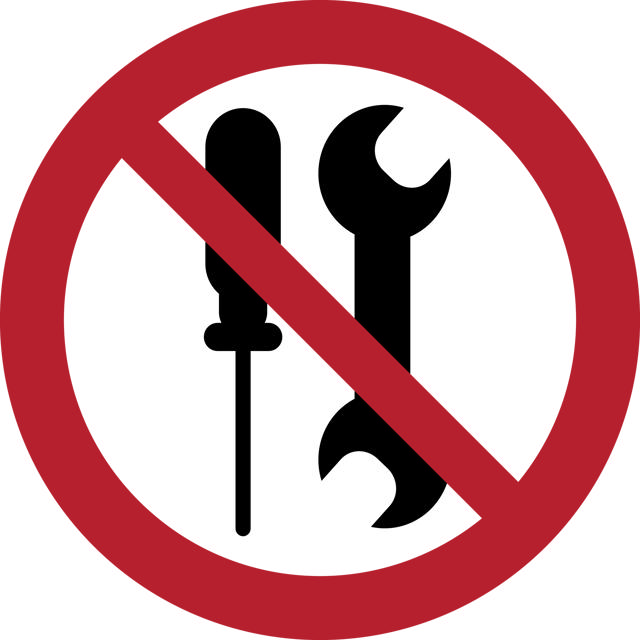 Turvallisuusmerkki Ei Käyttäjien Huollettavaksi, 200 mm