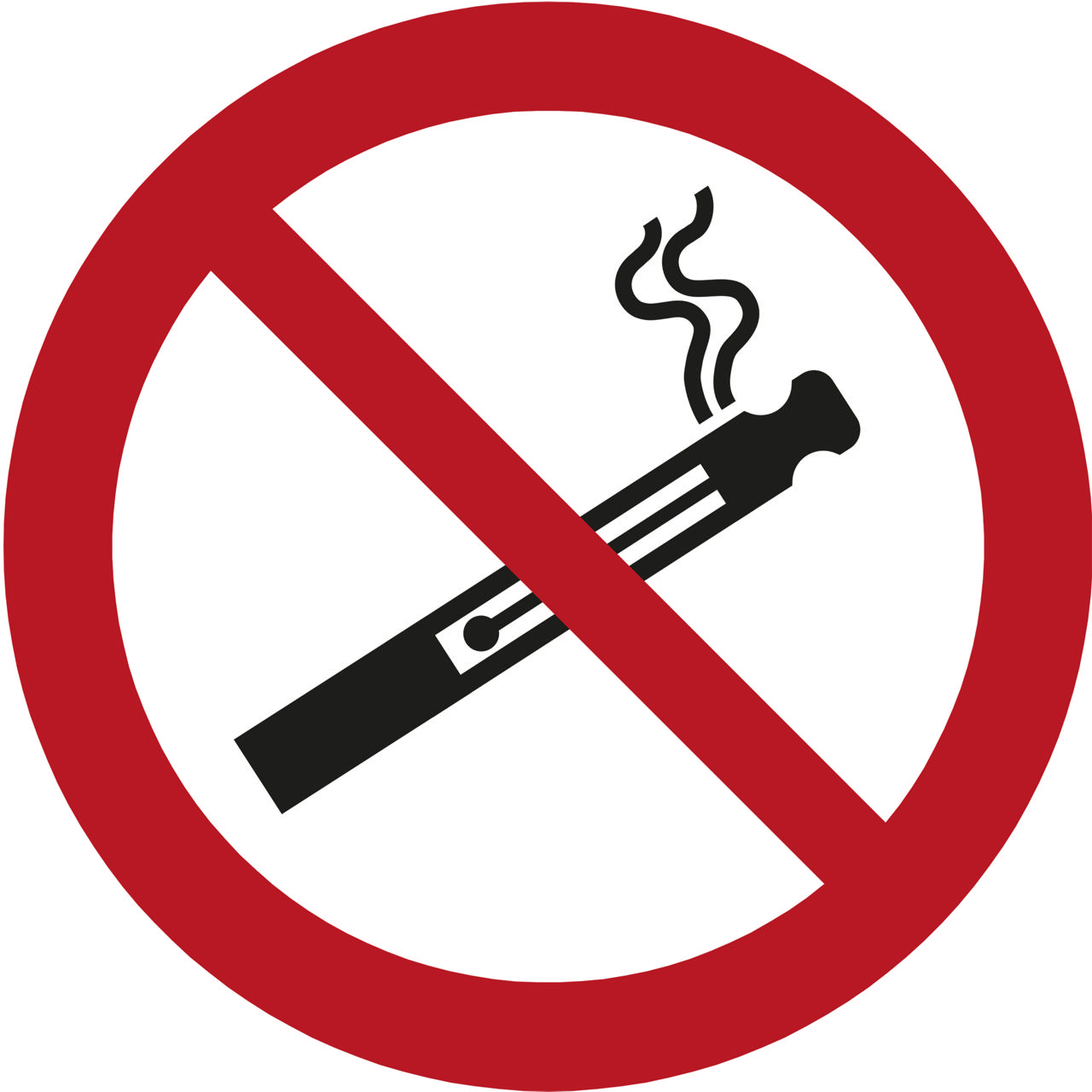 Safety sign No E-cigarette/vaper, 200 mm