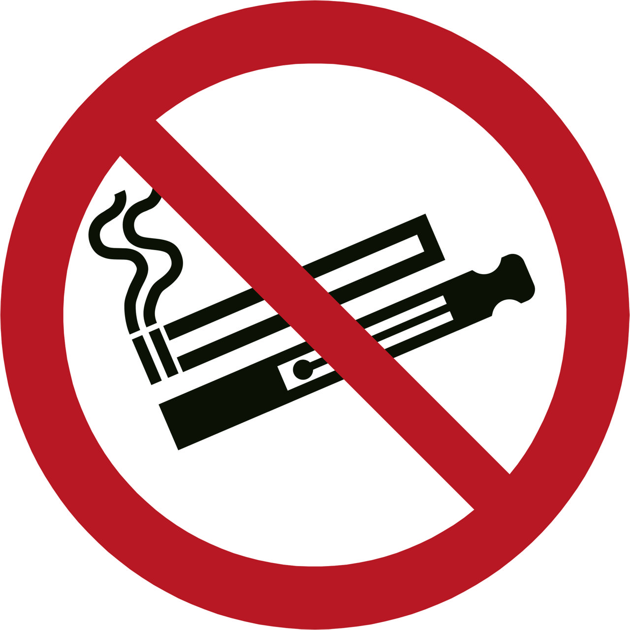 Safety sign No Smoking or Vaping, 100 mm