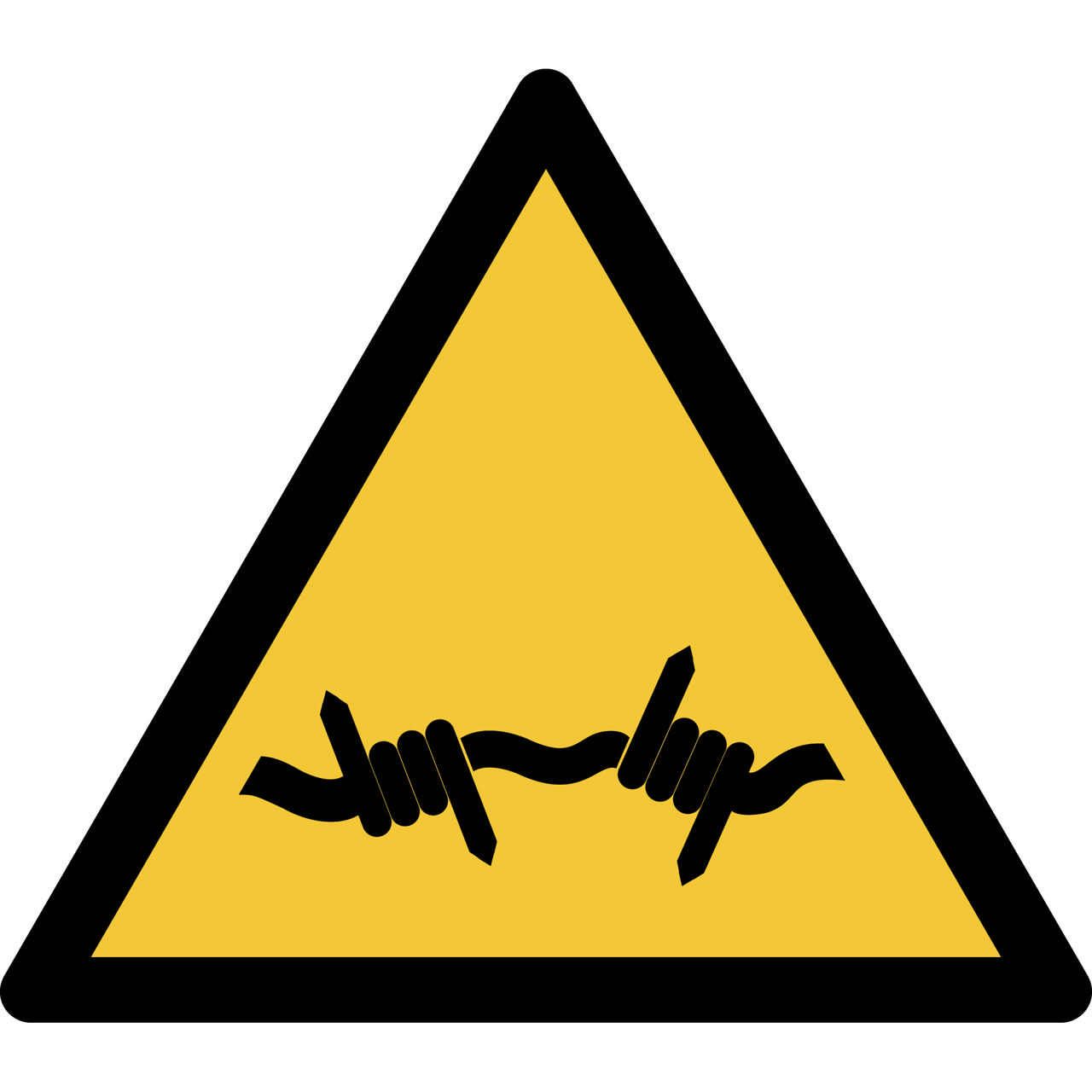 Safety Sign Warning Barbed Wire, 150 x 133 mm