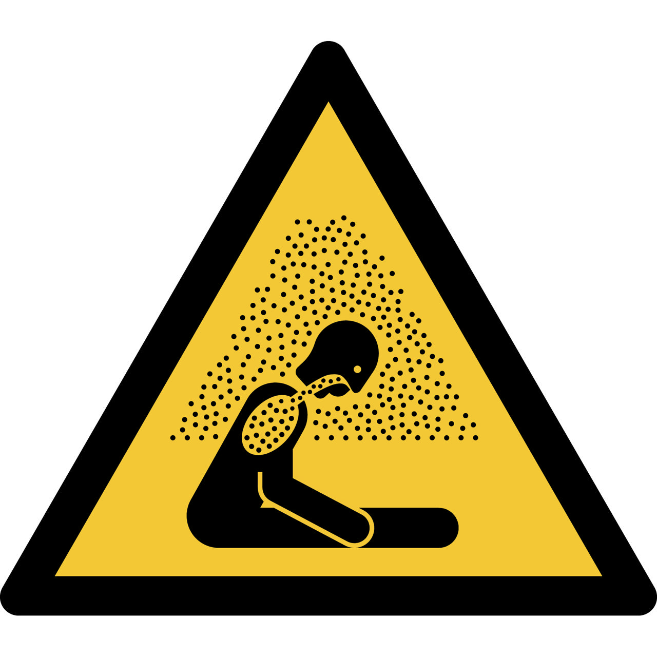 Safety Sign Warning Asphyxiating Atmosphere, 150 x 133 mm