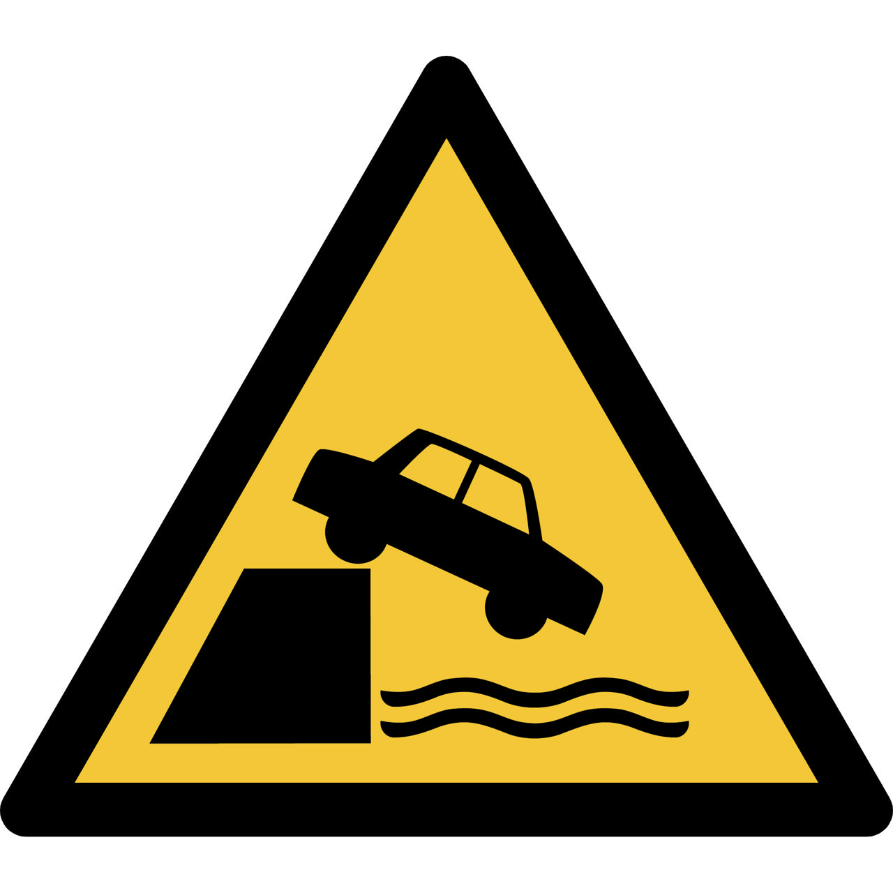 Turvallisuusmerkki Varoitus Suojaamaton Reuna, 150 x 133 mm