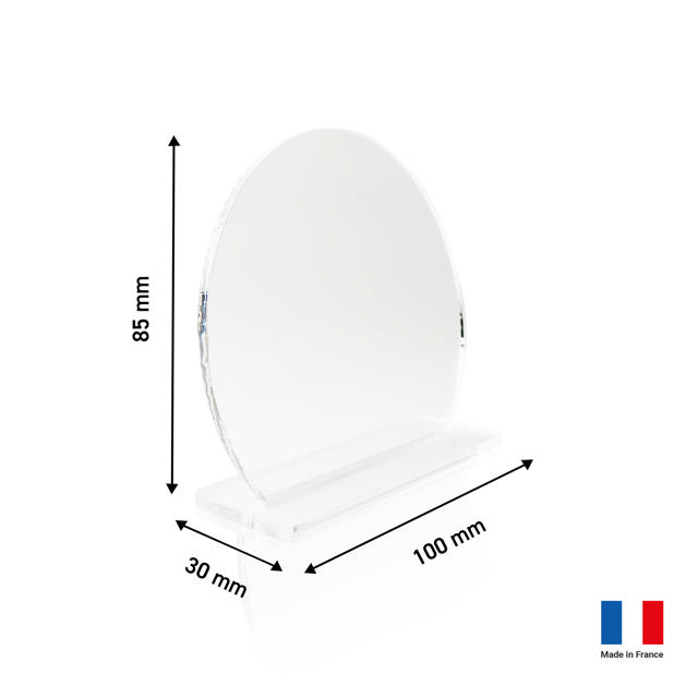 Muokattava akryylinen pöytäkortti, pyöreä