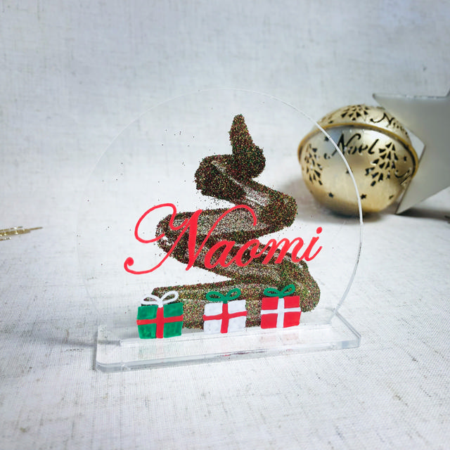 Muokattava akryylinen pöytäkortti, pyöreä