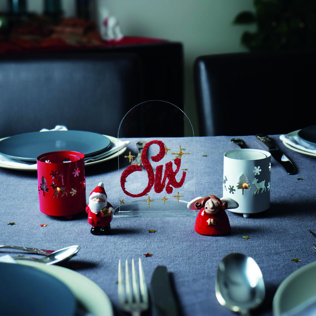 Muokattava akryylinen pöytänumerokyltti, pyöreä