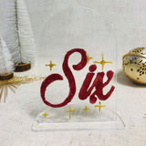 Muokattava akryylinen pöytänumerokyltti, pyöreä