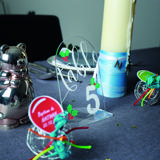 Muokattava akryylinen pöytänumerokyltti, pyöreä