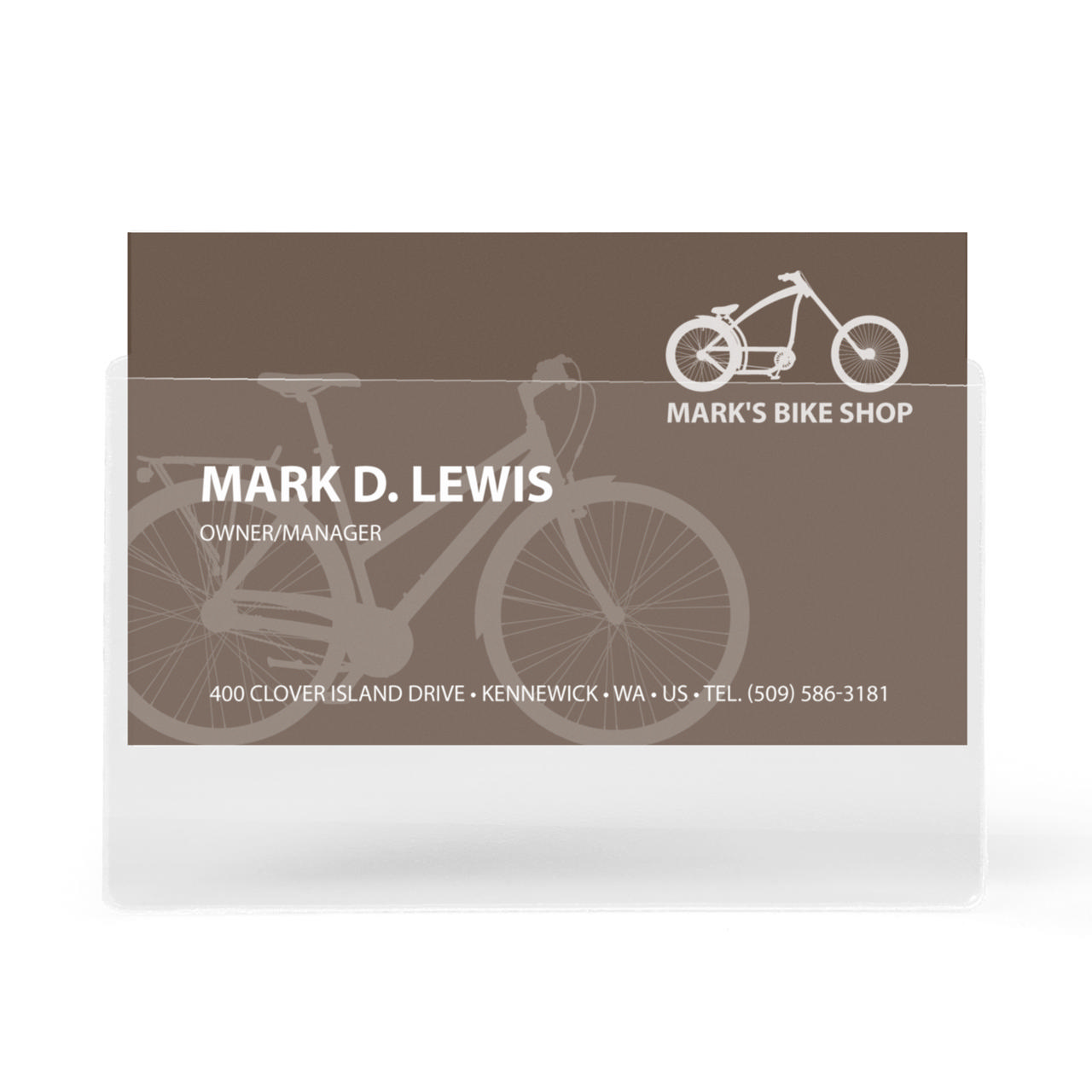 Self-adhesive Business Card Pocket, Permanent, 105 x 60 mm, Long Side Opening