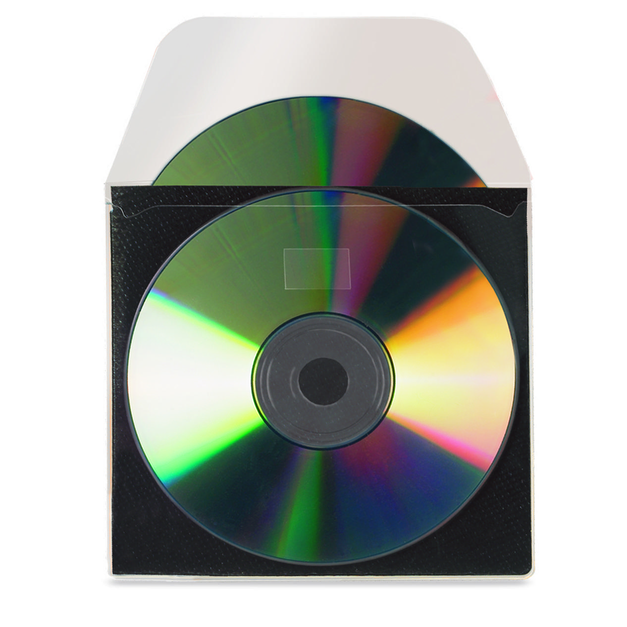 Self-adhesive CD/DVD Pocket, with Protective Inlay, Pemanent