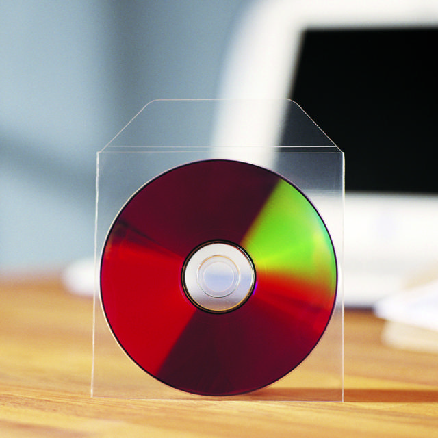Ei-tarttuva CD-tasku läpällä