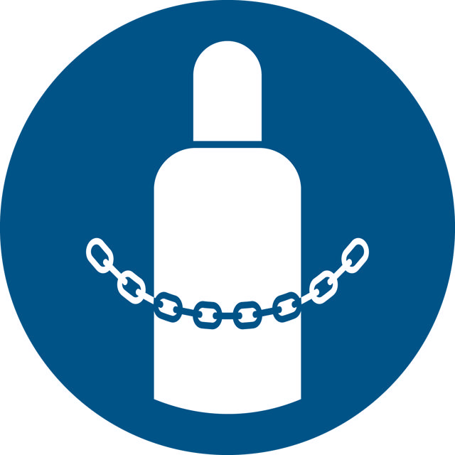 Turvallisuusmerkki Varmista kaasupullot