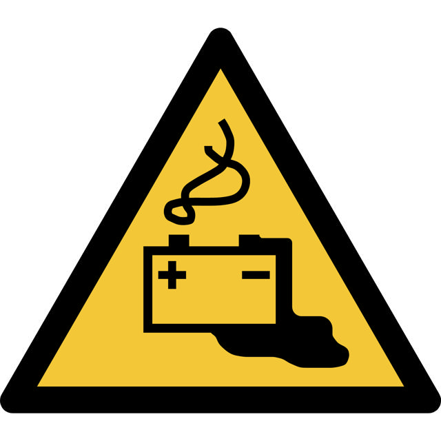 Turvallisuusmerkki Varoitus Akun lataus