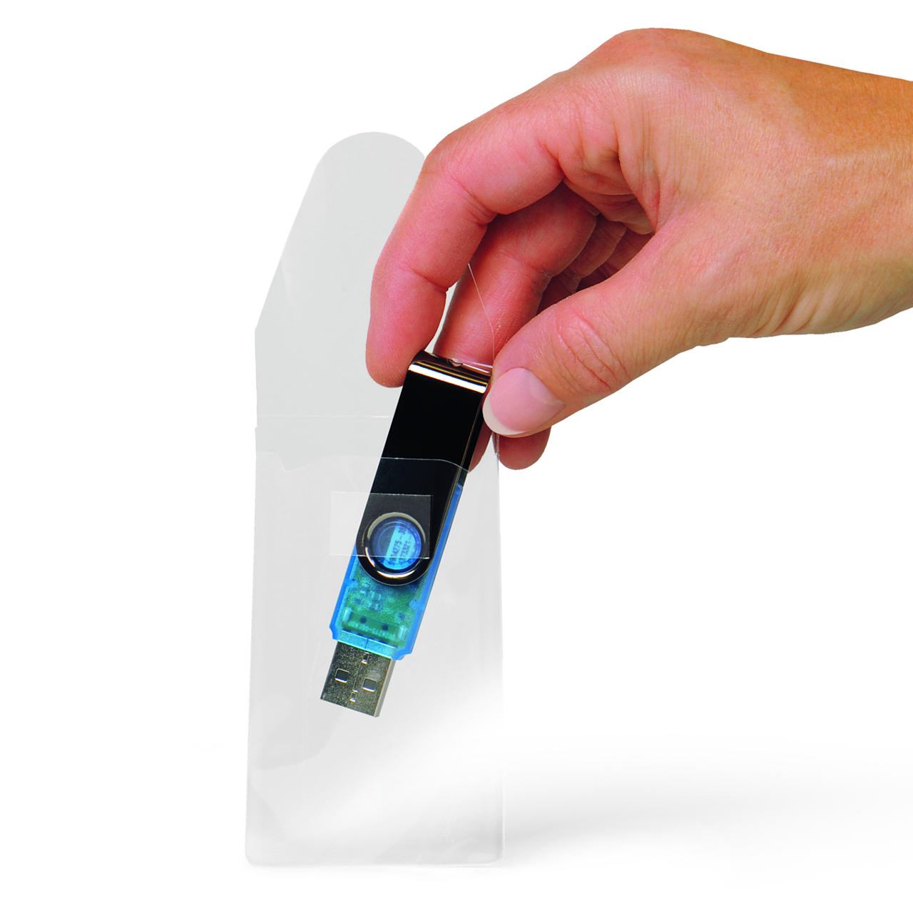 Self-adhesive USB Pocket, Incl. Digiwallet, Pemanent